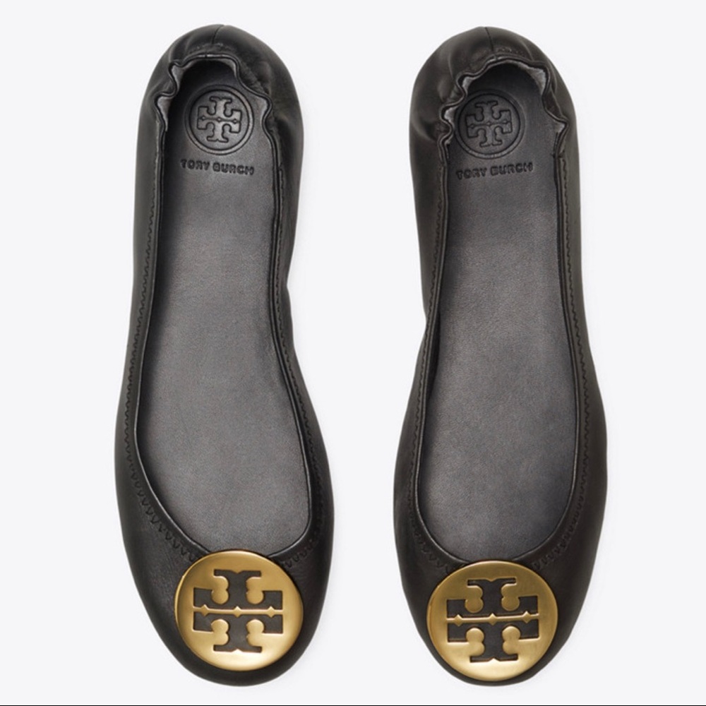 Tory Burch logo flats, black and gold 🖤✨